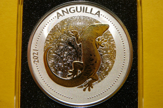 DOLLAR ANGUILLA 2021 JASZCZURKA Ag/Au 999 Oz +CER