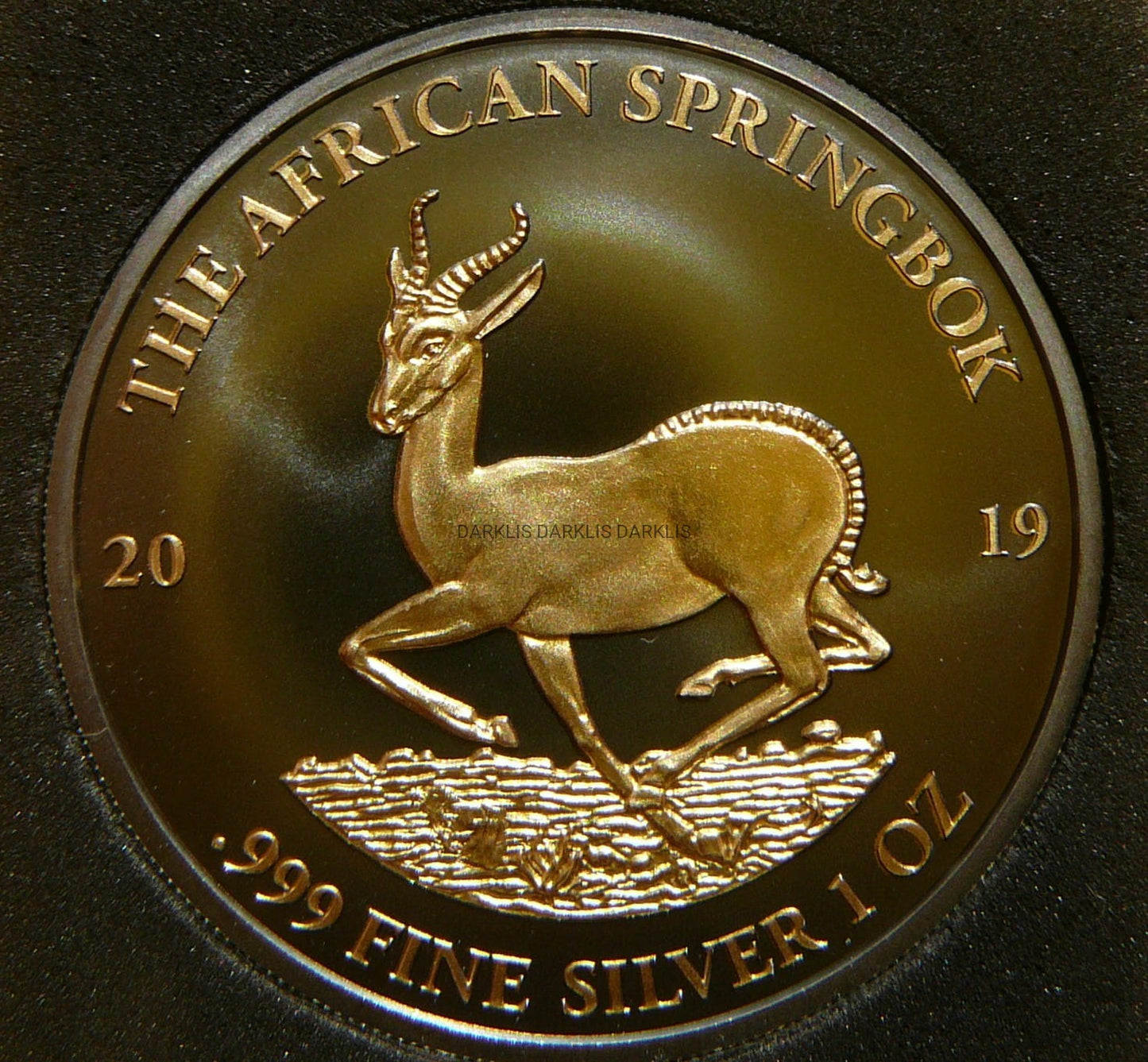1000 FR GABON 2019 SPRINGBOK Ag/Au Oz RUTHEN +CER
