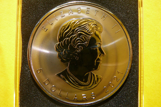 5$ KANADA 2021 LIŚĆ KLONU MAPLE LEAF Ag/Au RUTHEN