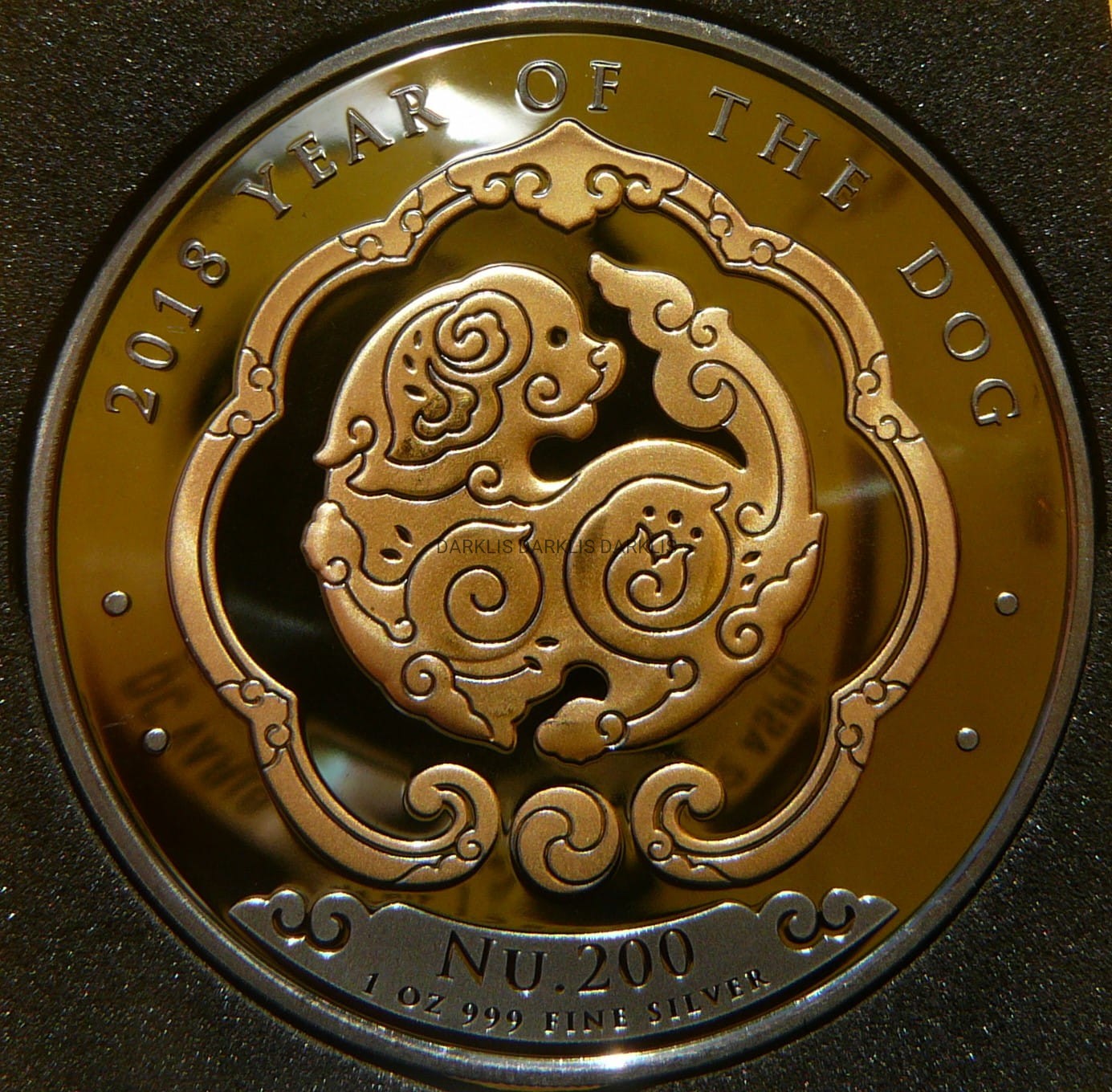 200 NGULTRU BHUTAN 2018 ROK PSA LUNAR Ag/Au RUTHEN