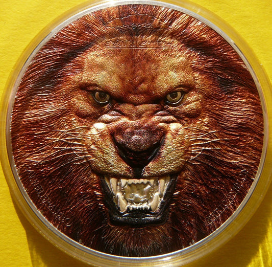 1500 SHILL TANZANIA 2018 LEW AFRYKA HIGH RELIEF 2Oz RZADKA