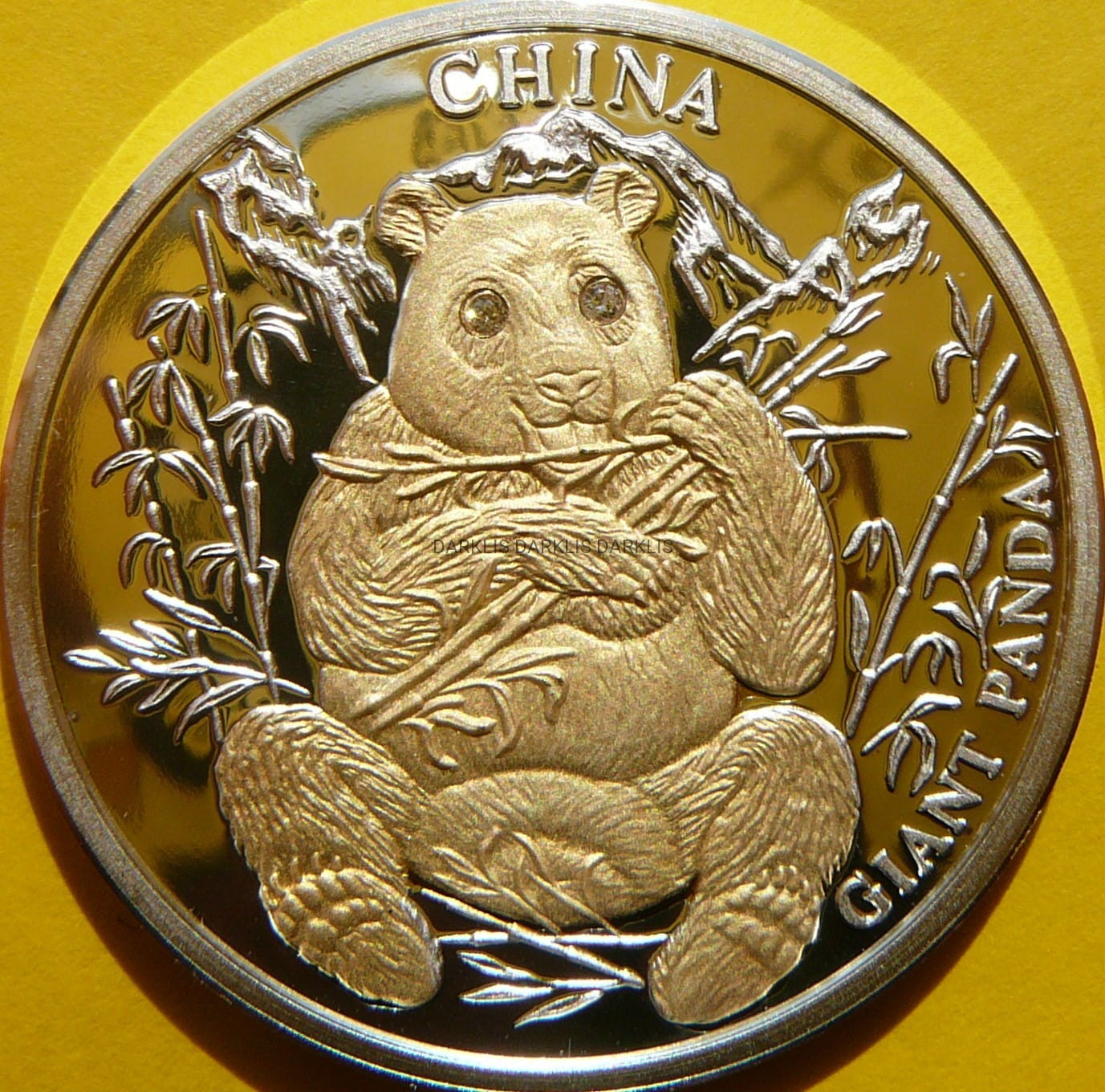 10$ LIBERIA 2004 PANDA WIELKA CHINY Ag 99 +BRYLANT