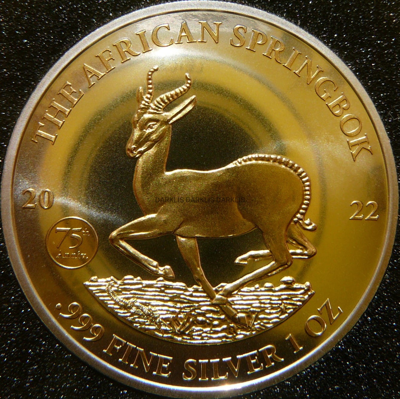 1000 FR GABON 2022 SPRINGBOK Ag/Au Oz RUTHEN +CER