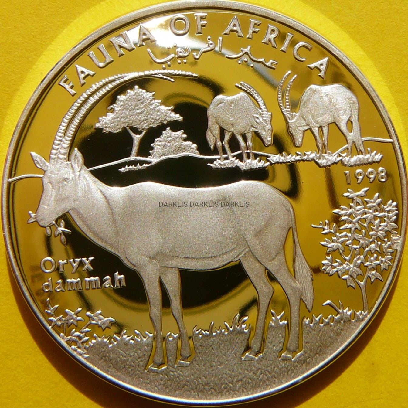 10000 SH SOMALIA 1998 ORYKS SZABLOROGI SREBRO 999