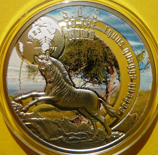 1$ NIUE 2017 ZEBRA KWAGGA SREBRO 999 SOS RZADKA! +CE
