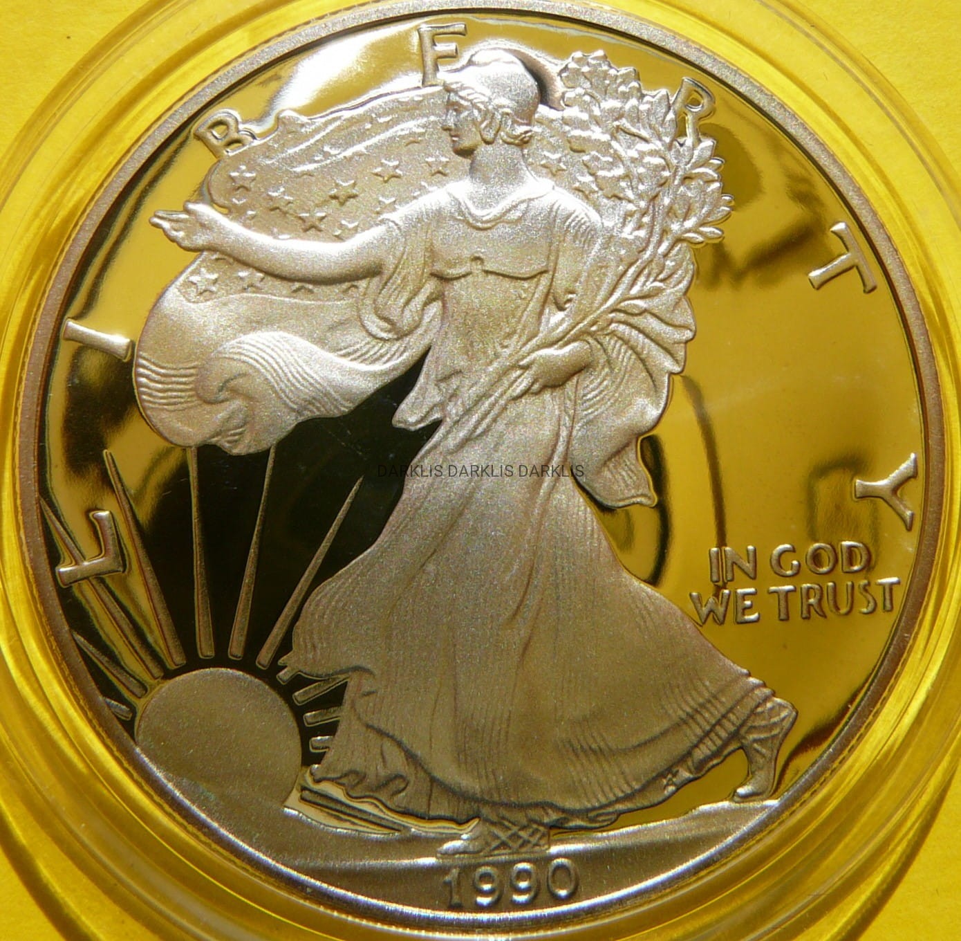1$ USA 1990 S EAGLE BOGINI WOLNOŚCI LIBERTY Ag Oz PROOF