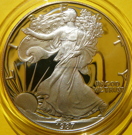 1$ USA 1987 S EAGLE BOGINI WOLNOŚCI LIBERTY Ag Oz PROOF