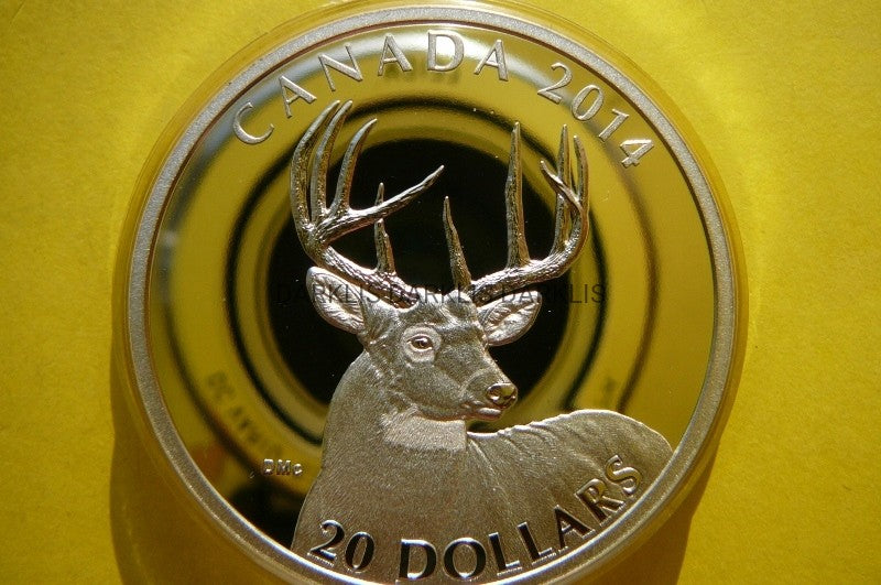 20$ KANADA 2014 JELEŃ MULAK BIAŁOOGONOWY Ag 999 Oz