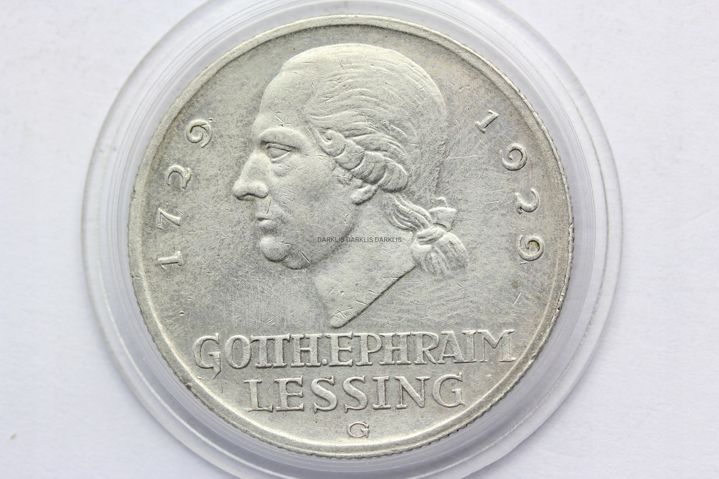 3 REICHSMARK WEIMAR 1929 G- GOTTHOLD LESSING STAN.
