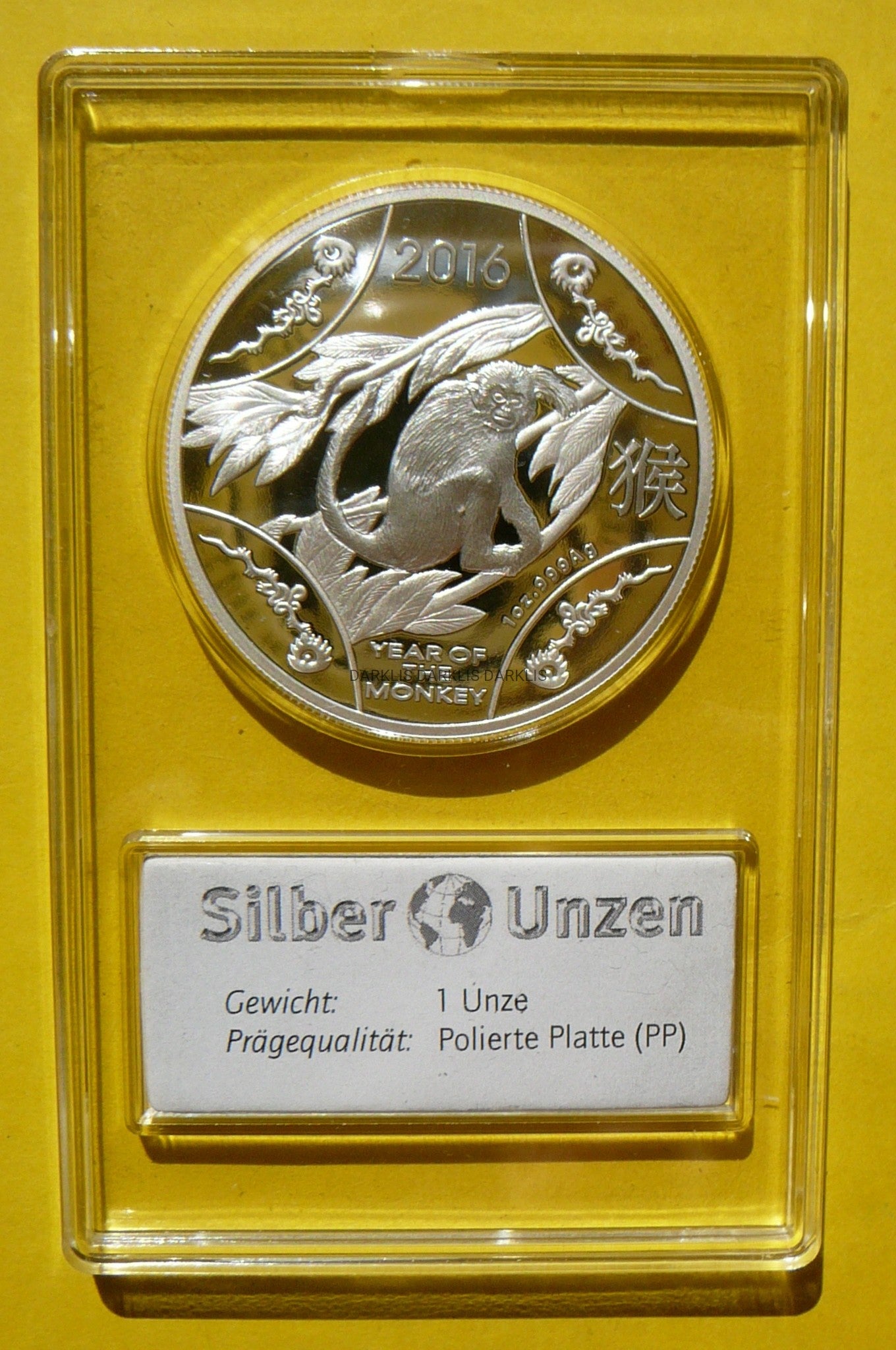 1$ AUSTRALIA 2016 ROK MAŁPY Ag 999 Oz +CER RZADKA