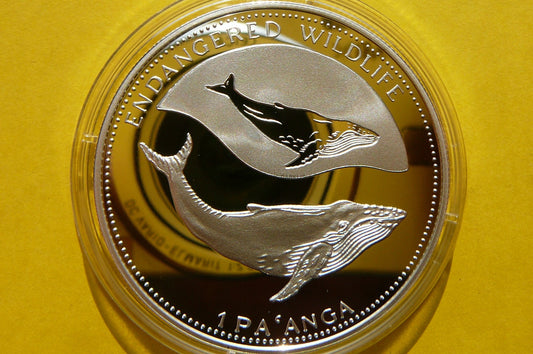 PAANGA TONGA 1994 WIELORYB HUMBAK SREBRO 925 UNCJA