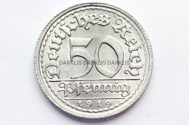 50 PFENNIG WEIMAR 1919E MULDENHUTTEN MENNICZ RZADK