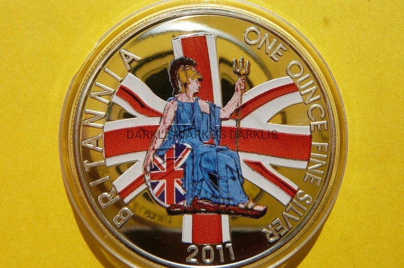 2 FUNT BRYTANIA 2011 RYCERZ KOBIETA Ag999 Oz KOLOR
