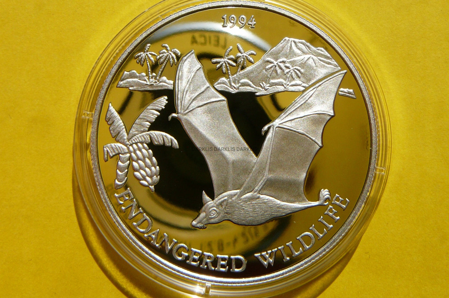 10$ SAMOA 1994 NIETOPERZ ZAGROŻONE GATUN Ag 925 Oz