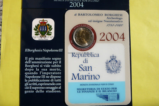 2 EURO SAN MARINO 2004 - BARTOLOMEO BORGHESI - UNC