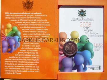 2 EURO SAN MARINO 2008 DIALOG MIĘDZYKULTUROWY UNC