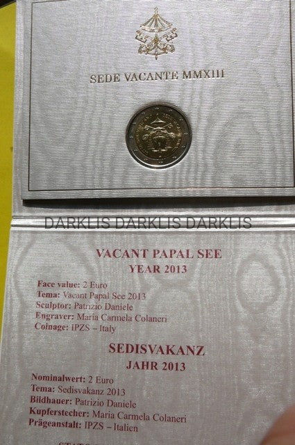 2 EURO WATYKAN 2013 SEDE VACANTE MENNICZA