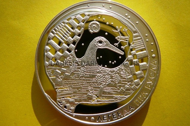 20 RUBLI BIAŁORUŚ 2007- LEGENDY PTAK BOCIAN-Ag 925