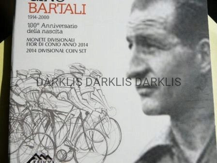 KMS + 5 EURO SREBRO -SAN MARINO 2014- GINO BARTALI