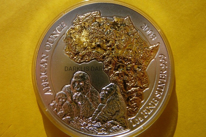 50 FR RWANDA 2008 GORYL SREBRO/ZŁOTO 999 UNCJA