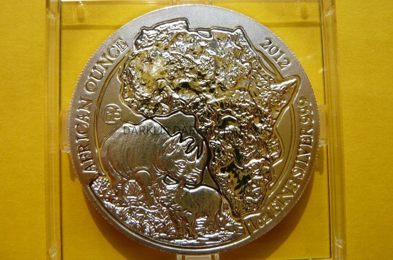 50 MIRO RWANDA 2012 NOSOROŻEC PRIVY F115 Ag 999 Oz