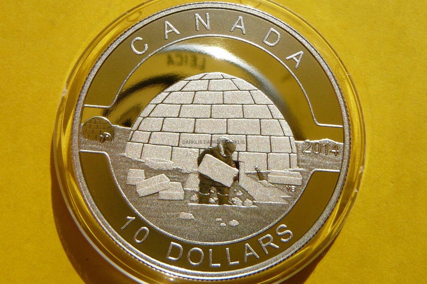 10$ KANADA 2014 ESKIMOS IGLO O, KANADO! SREBRO 999
