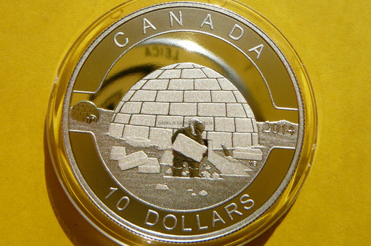 10$ KANADA 2014 ESKIMOS IGLO O, KANADO! SREBRO 999