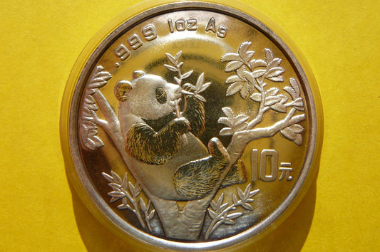 10 YUAN CHINY 1995 PANDA WIELKA Ag 999 Oz MATT