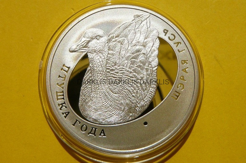 10 RUBLI BIAŁORUŚ 2009 PTAK ROKU GĘGAWA SREBRO 925