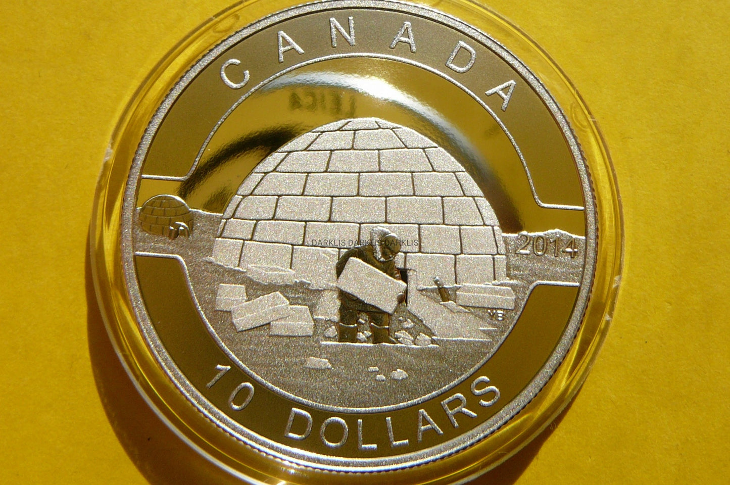 10$ KANADA 2014 ESKIMOS IGLO O, KANADO! SREBRO 999