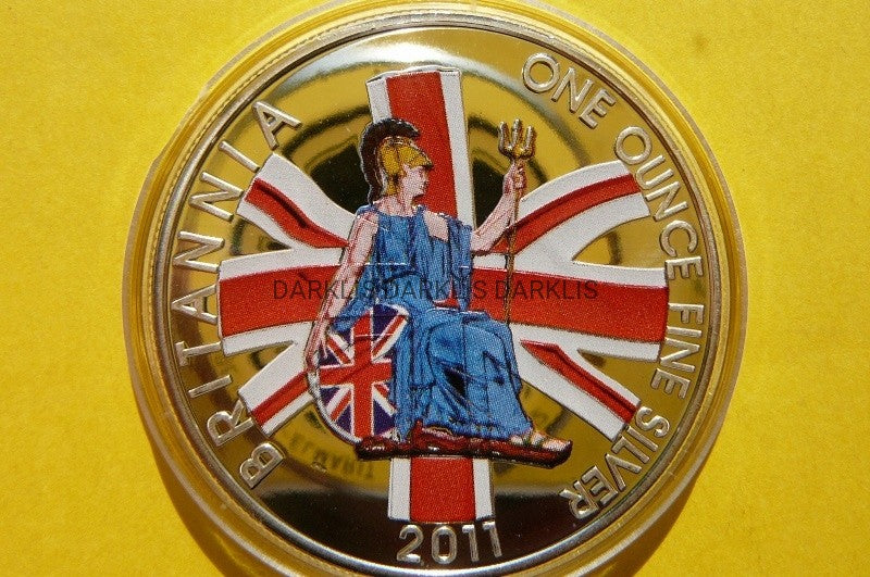 2 FUNT BRYTANIA 2011 RYCERZ KOBIETA Ag999 Oz KOLOR