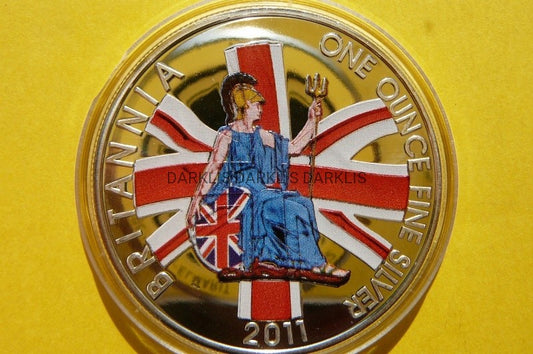 2 FUNT BRYTANIA 2011 RYCERZ KOBIETA Ag999 Oz KOLOR