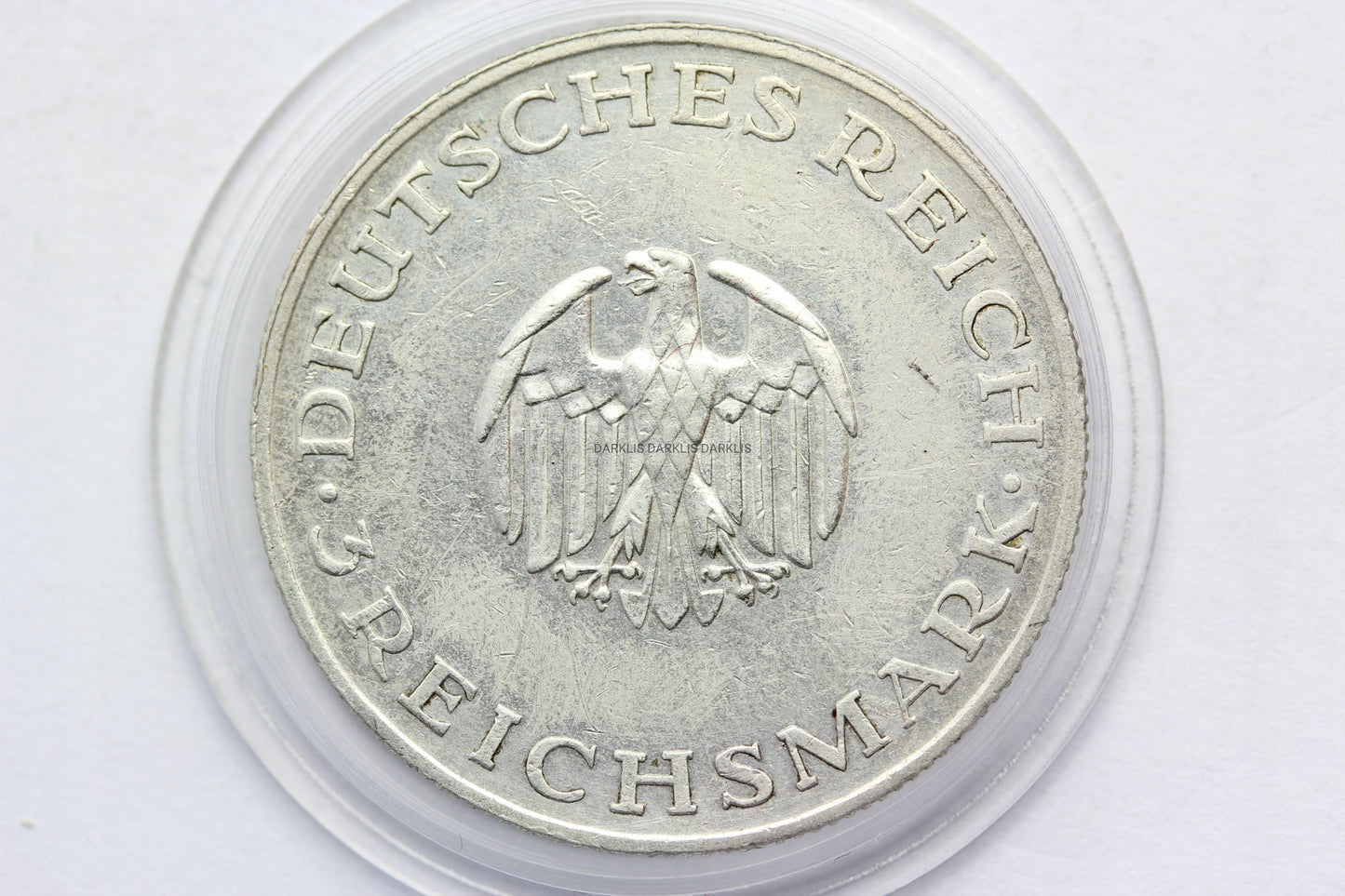 3 REICHSMARK WEIMAR 1929 G- GOTTHOLD LESSING STAN.
