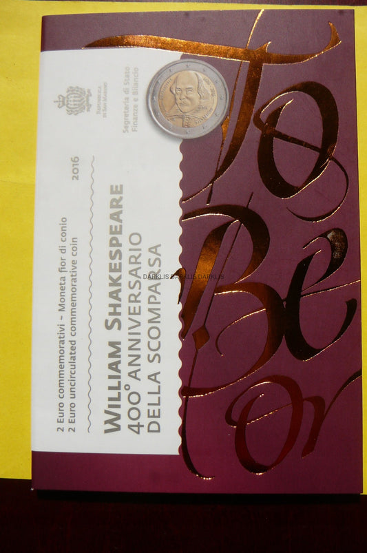 2 EURO SAN MARINO 2016 WILLIAM SZEKSPIR MENNICZA