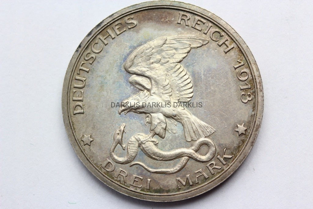 3 MARKI KAISERREICH PRUSY 1913 BITWA NARODÓW Nr 4