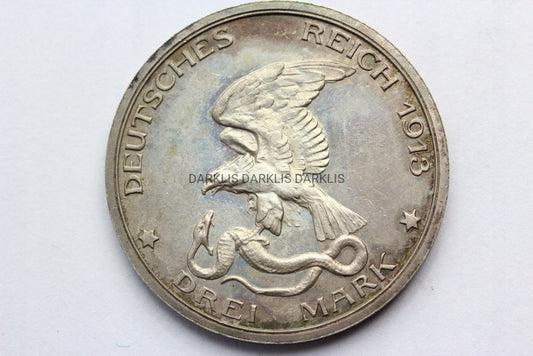 3 MARKI KAISERREICH PRUSY 1913 BITWA NARODÓW Nr 4