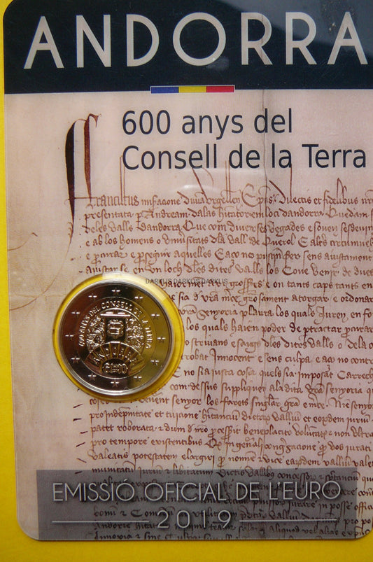 2 EURO ANDORA 2019 RADA ŚWIATOWA 600 LECIE - UNC