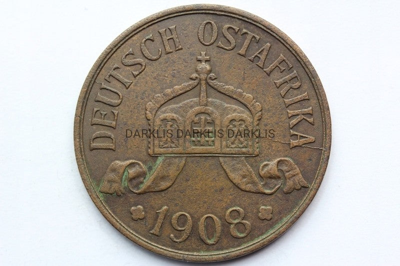 5 HELLER NIEMIECKA AFRYKA WSCHODNIA 1908 J RZADKA