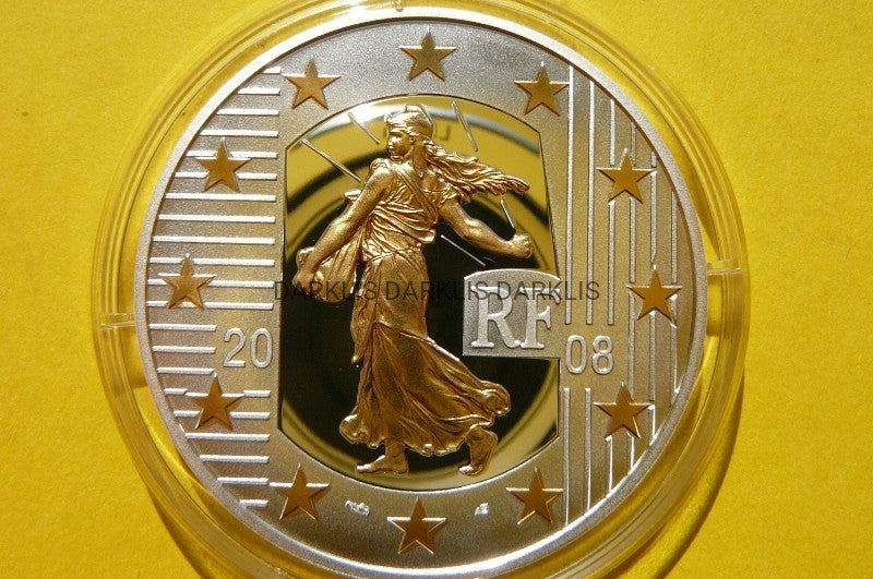 1,5EURO FRANCJA 2008 KOBIETA REPUBLIKA SREBRO/ZŁOT