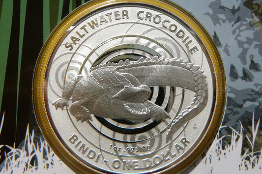 1$ AUSTRALIA 2013 KROKODYL BINDI Ag 999 Oz LIMIT