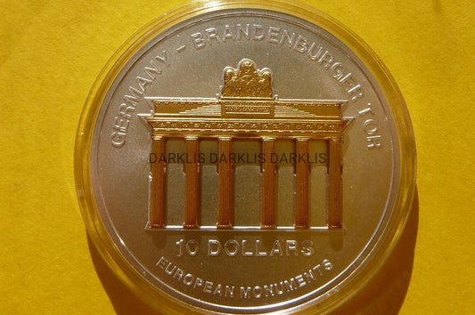 10$ NAURU 2002 BRAMA BRANDENBURSKA SREBRO 999 Oz