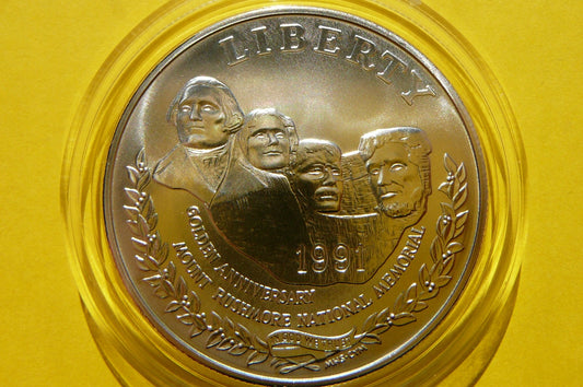 1$ USA 1991-S- MOUNT RUSHMORE NATIONAL MEMORIAL Ag