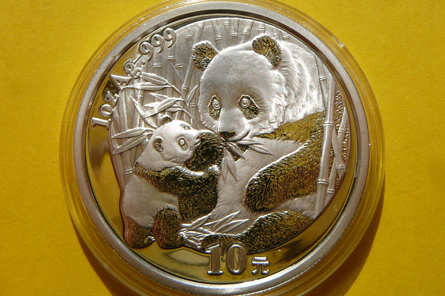 10 YUAN CHINY 2005 PANDA WIELKA Ag 999 Oz RARYTAS