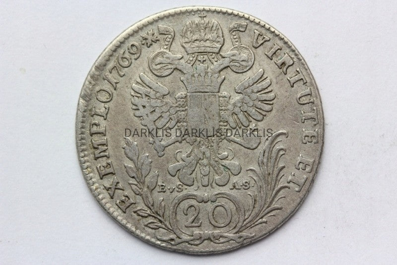 20 KRAJCARÓW AUSTRIA 1769 C PRAGA JÓZEF II ST2-/3+