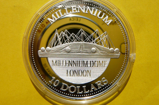 10$ LIBERIA 2000 KOPUŁA MILENIJNA Ag 925 RZADKA+CE