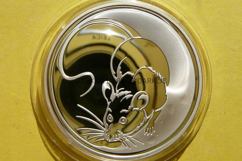 3 RUBLE ROSJA 2008 MYSZ ROK KSIĘŻYCOWY -Ag 33,85g