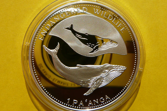 PAANGA TONGA 1994 WIELORYB HUMBAK SREBRO 925 UNCJA