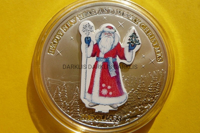10$ NAURU BOŻE NARODZE ŚWIĘTA ŚW MIKOŁAJ Ag 999 Oz