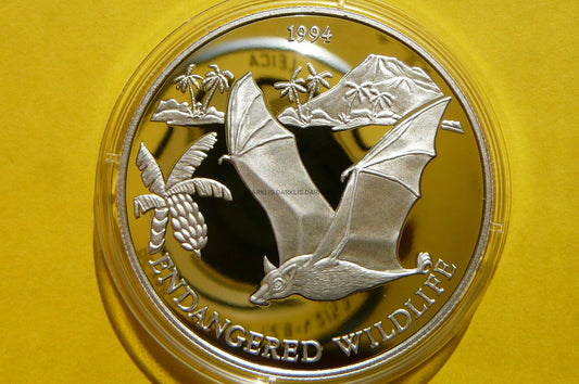 10$ SAMOA 1994 NIETOPERZ ZAGROŻONE GATUN Ag 925 Oz