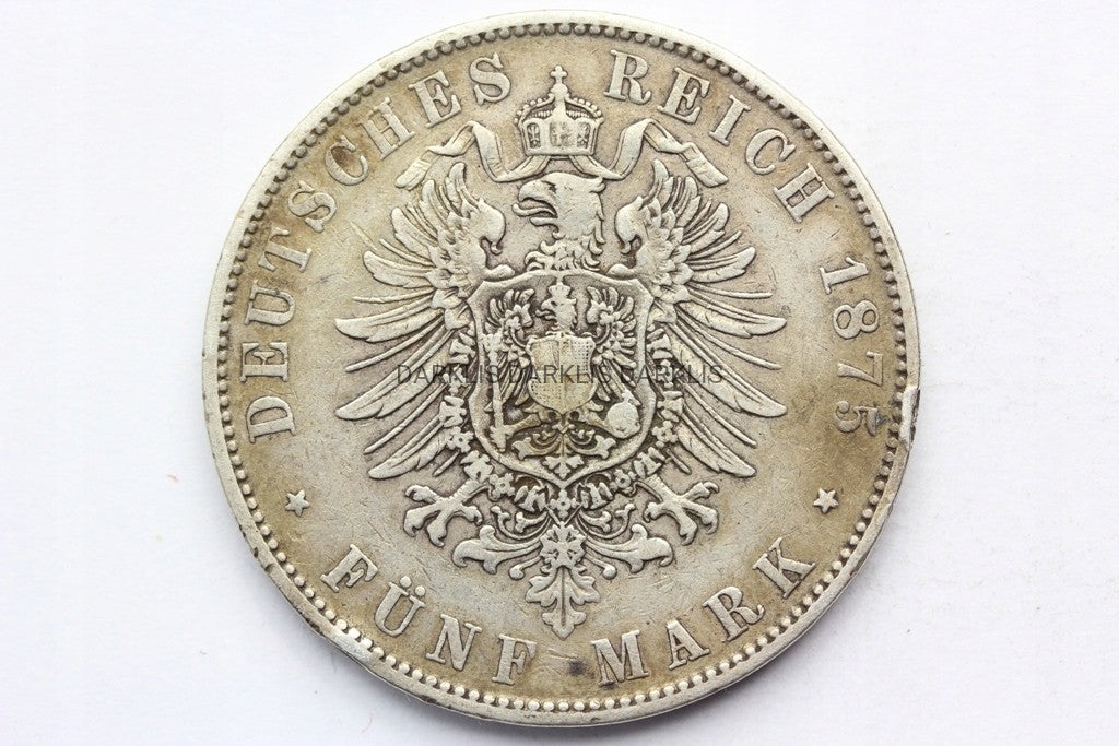 5 MAREK KAISERREICH SAKSONIA 1875 E ALBERT STAN!!